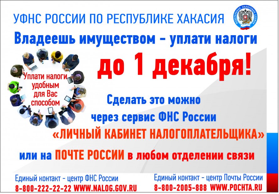 Владеешь имуществом - уплати налоги до 1 декабря!